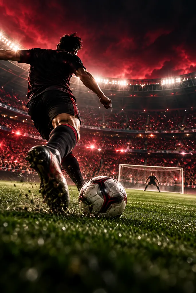 Match de football dans un grand stade