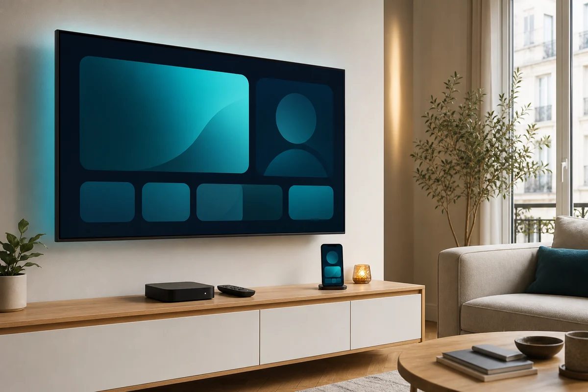 Agent accompagnant à distance l’installation d’IBO Player Pro France sur une télévision